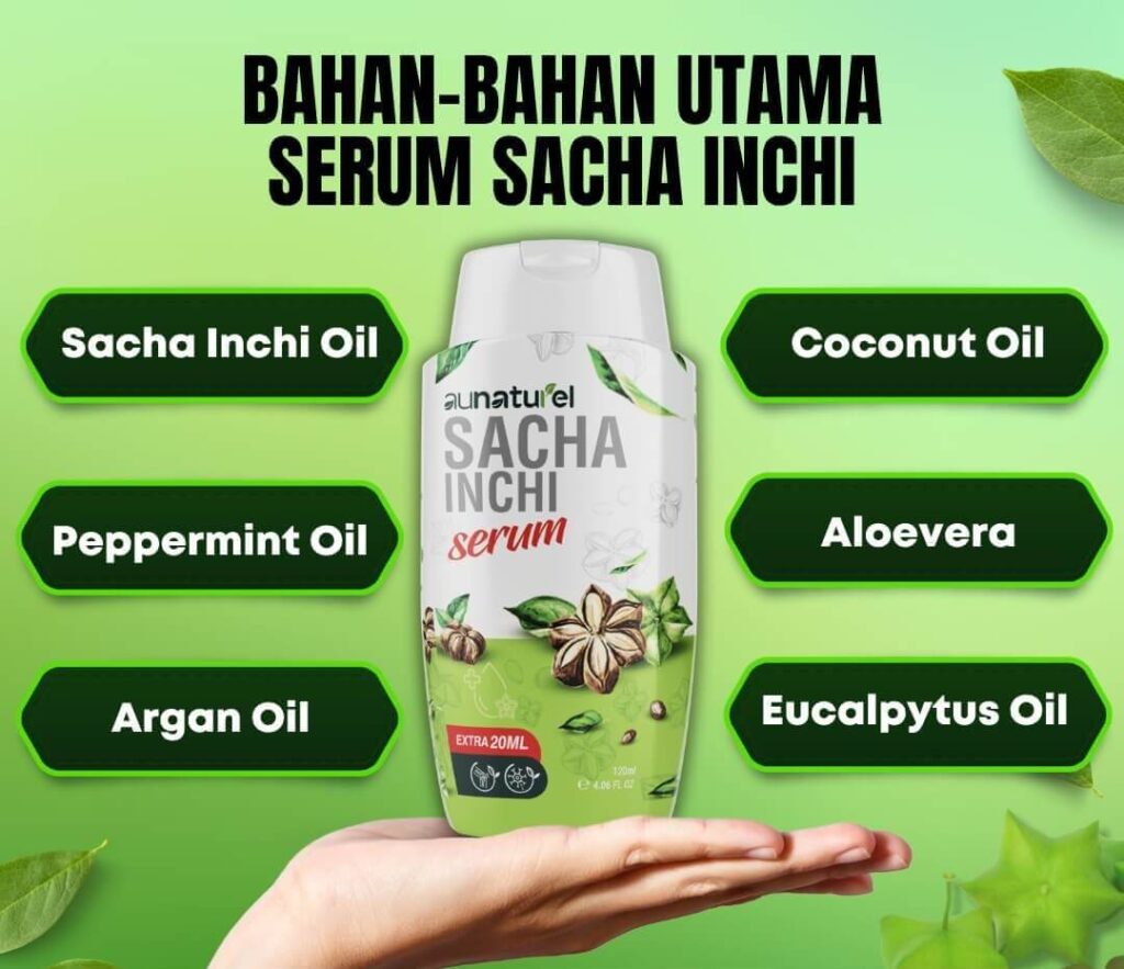 Senarai kandungan bahan serum sacha inchi aunaturel