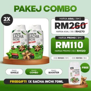 Promosi serum sacha inchi aunaturel pakej combo RM110
